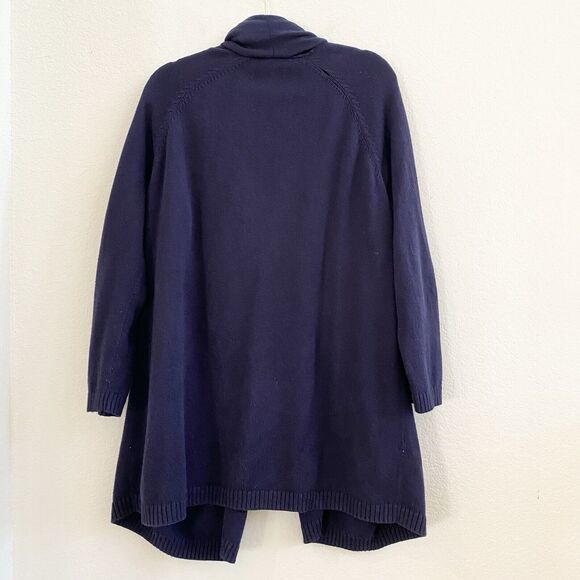 Talbots Open Front Cotton Blend Cardigan Navy Blue 2X Petite Career - Picture 9 of 9